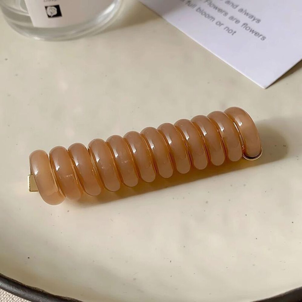 (brown) Spiral Hair Tie Long Coils Hair Tie Solid Color Hair Ropes Waterproof Braids Hair Rings Stretchy Ponytail Holder Hair Accessories For Women Gi-image-OPC-PG6BWHJ-NEW