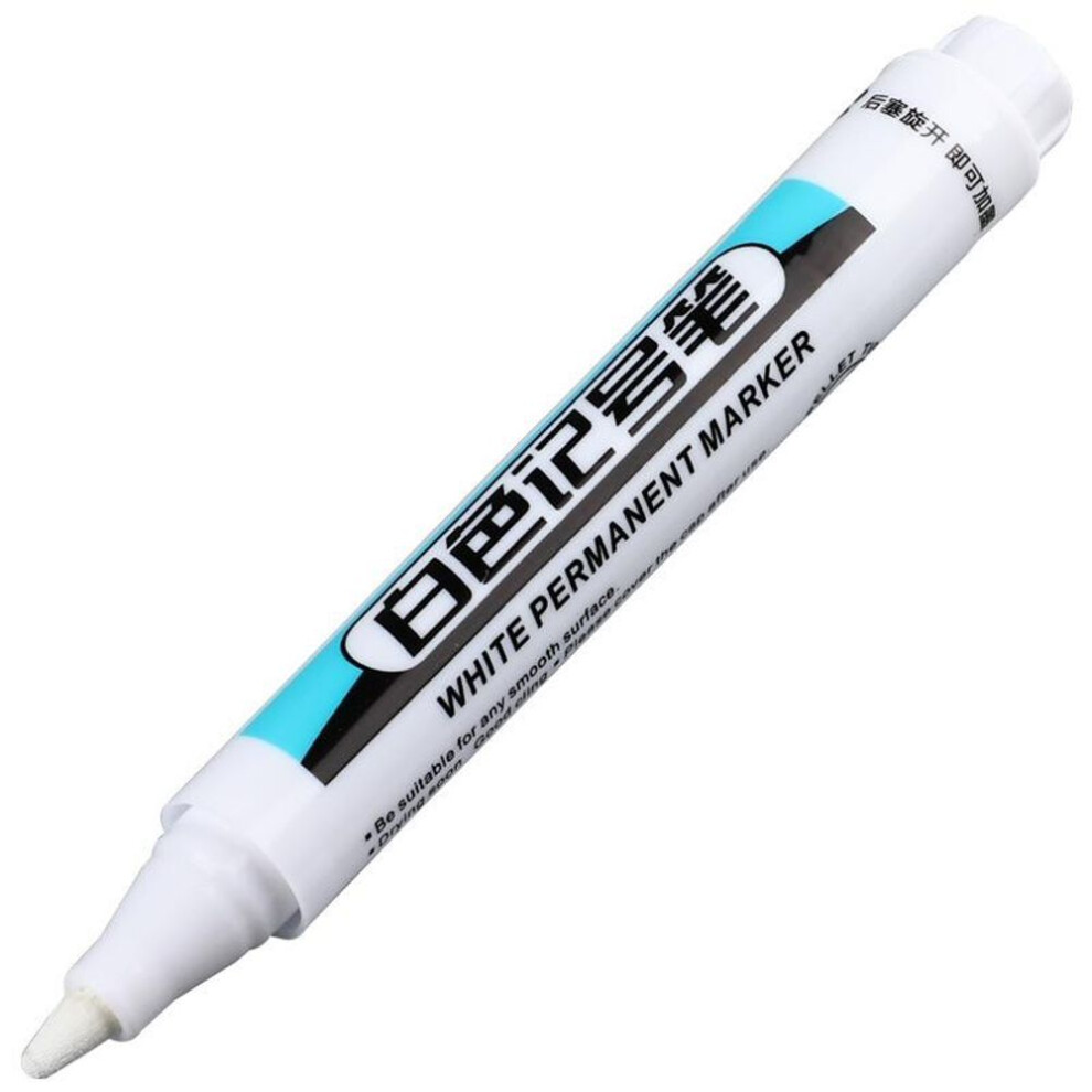 (as the picture, 2.5mm) 1pc White Acrylic Marker Paint Pen For Wool Canva Tire Glass Rock Metal Permanent Waterproof 0.7mm 1.0mm 2.5mm Write Maker Pen