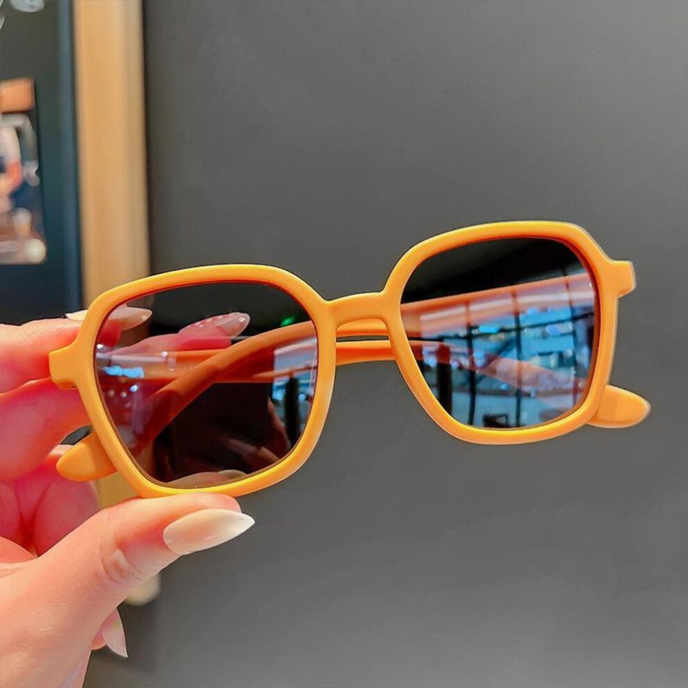 (yellow) Summer New Kids Sunglasses Outdoor Beach Uv400 Protection Girls Boys Sunscreen Glasses Round Frame Eyewear