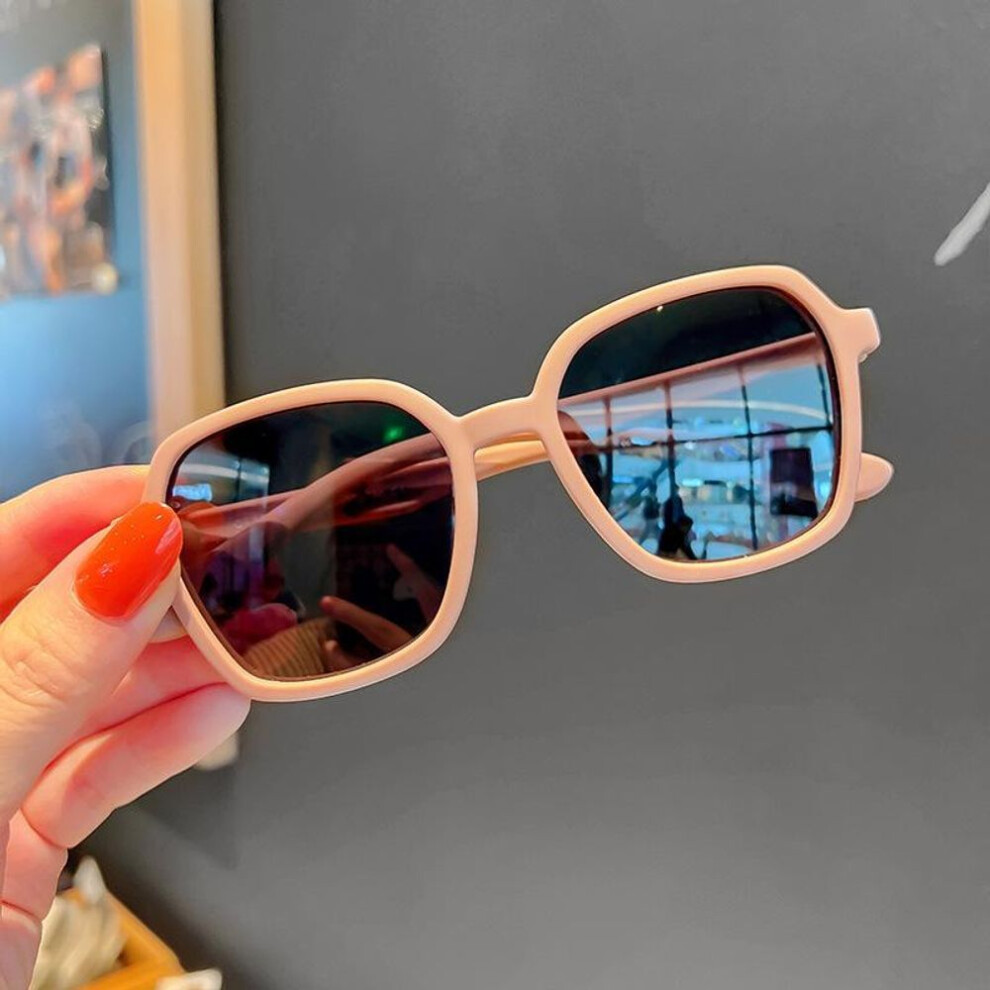 (pink) Summer New Kids Sunglasses Outdoor Beach Uv400 Protection Girls Boys Sunscreen Glasses Round Frame Eyewear