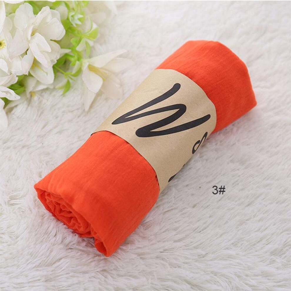 (3) 18050cm Women Acrylic Polyester Scarf Muslim Hijab Muffler Casual Long Plain Scarves