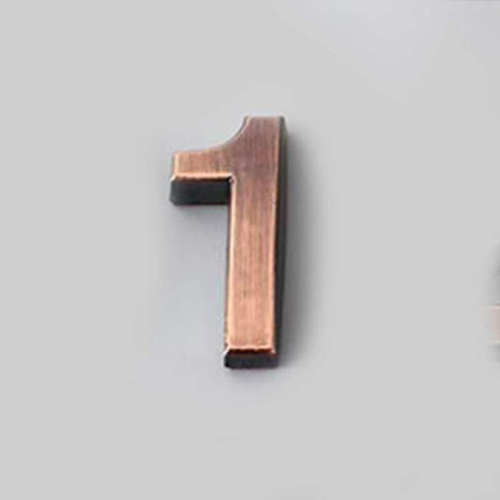 (Bronze/1) 5cm 0-9 Sign Number Plate Digits Sticker Door Address Hotel House Modern Number