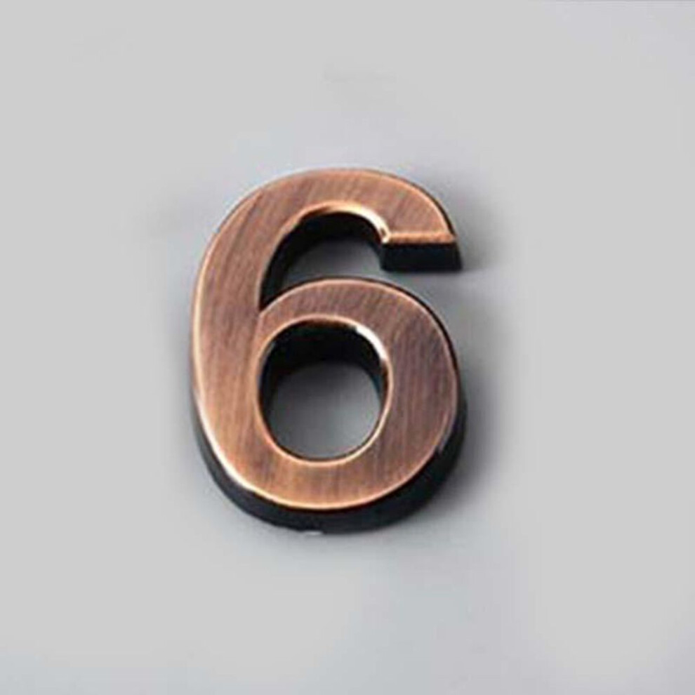 (Bronze/6) 5cm 0-9 Sign Number Plate Digits Sticker Door Address Hotel House Modern Number
