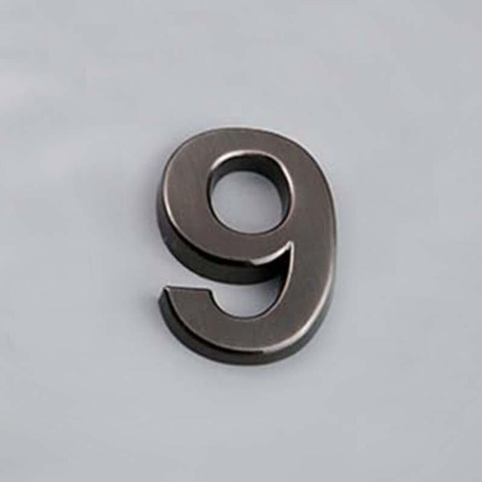 (Black nickel/9) 5cm 0-9 Sign Number Plate Digits Sticker Door Address Hotel House Modern Number