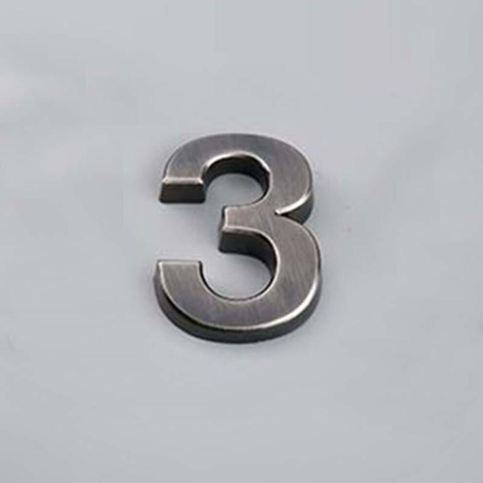 (Black nickel/3) 5cm 0-9 Sign Number Plate Digits Sticker Door Address Hotel House Modern Number