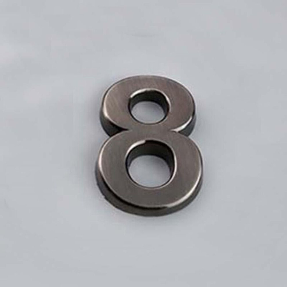 (Black nickel/8) 5cm 0-9 Sign Number Plate Digits Sticker Door Address Hotel House Modern Number