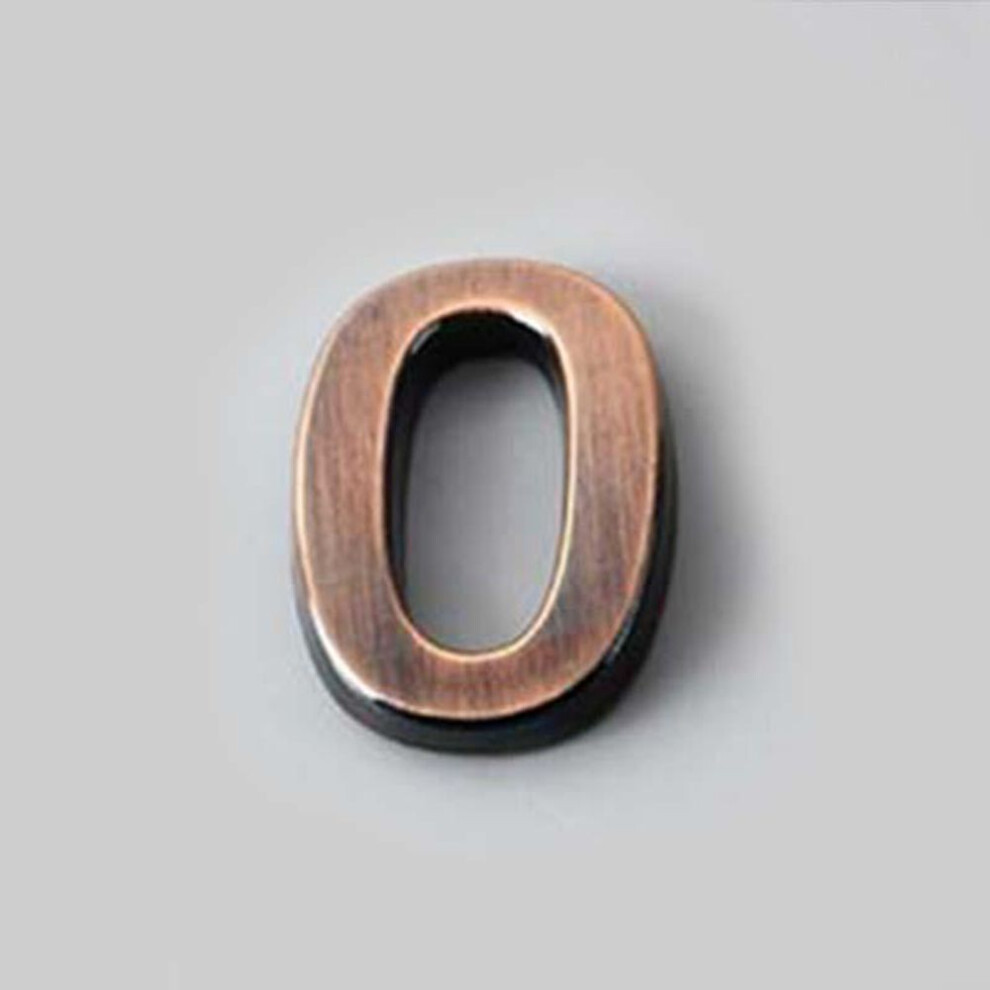 (Bronze/0) 5cm 0-9 Sign Number Plate Digits Sticker Door Address Hotel House Modern Number
