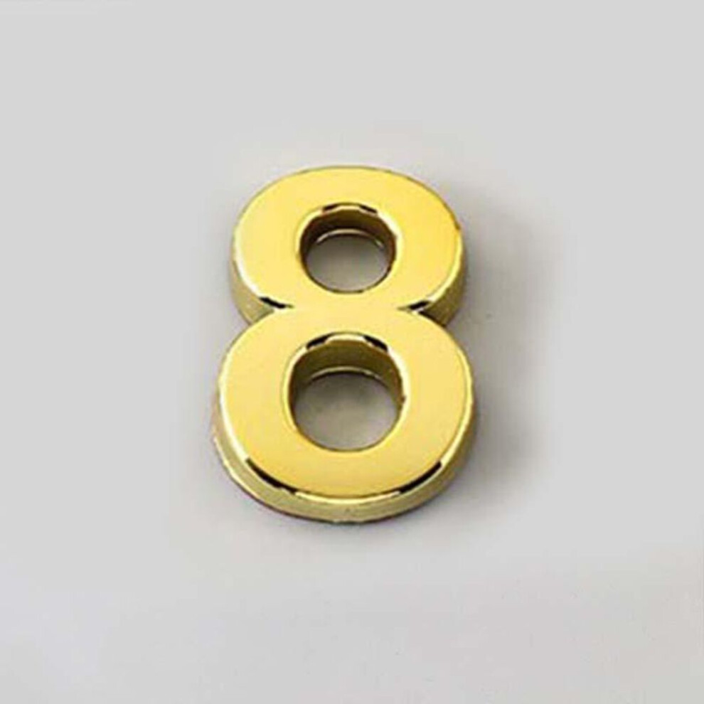 (Gold/8) 5cm 0-9 Sign Number Plate Digits Sticker Door Address Hotel House Modern Number