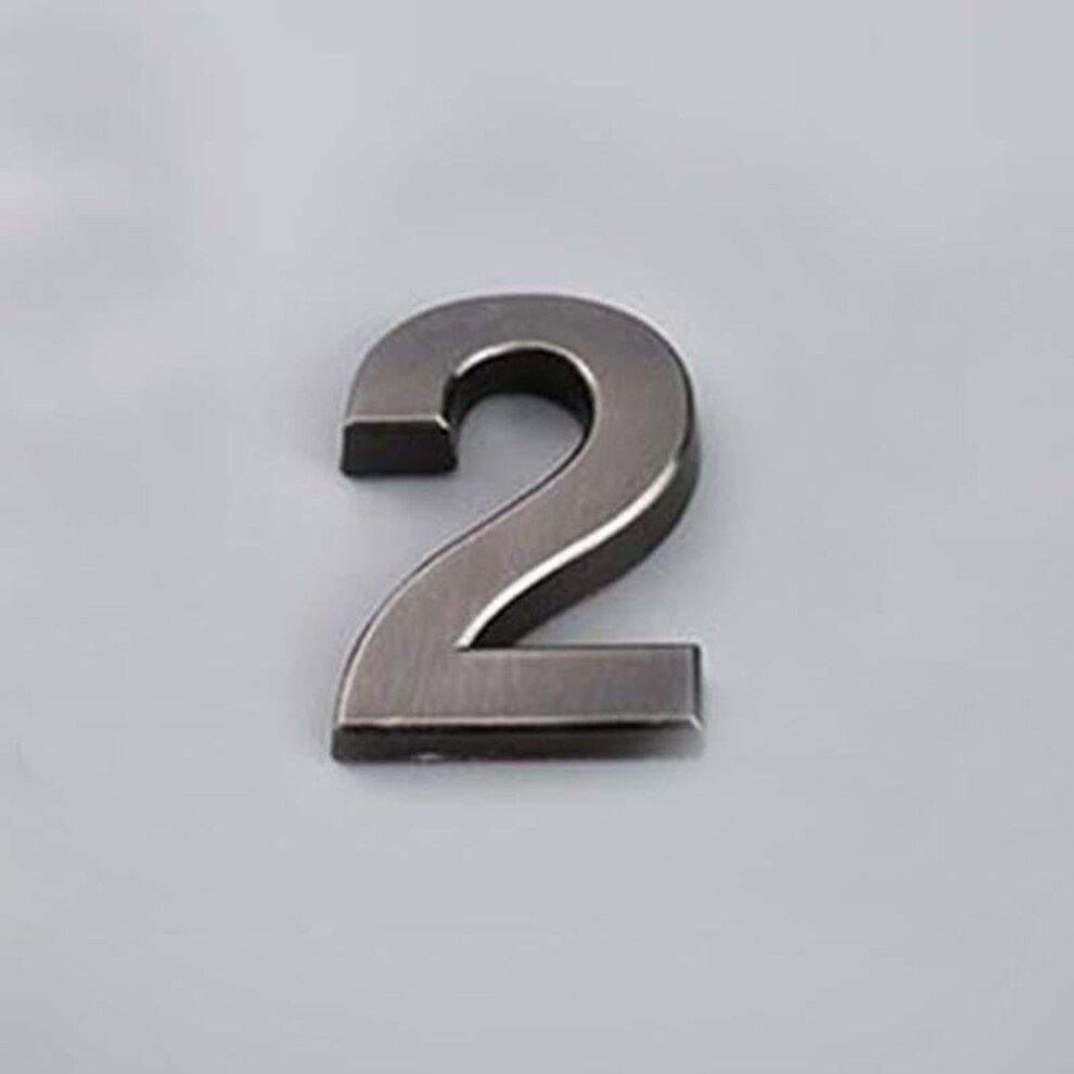 (Black nickel/2) 5cm 0-9 Sign Number Plate Digits Sticker Door Address Hotel House Modern Number