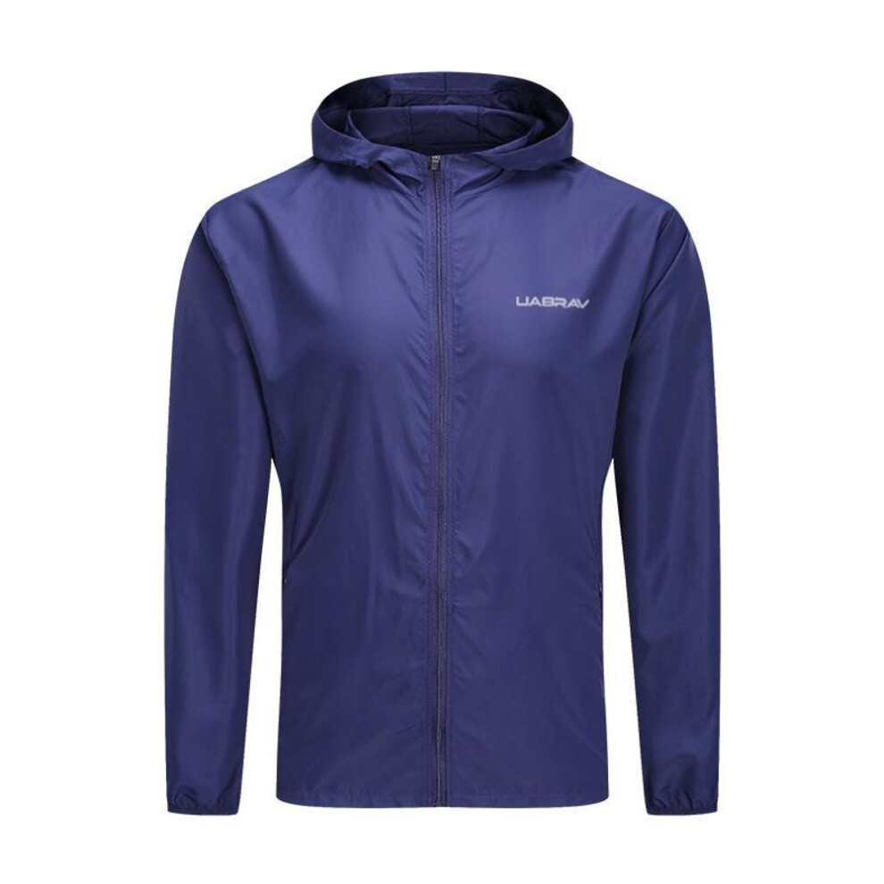 (blue, XL) Scione Autumn And Winter Thin Sports Jacket Men Outdoor Casual Running Hooded Fitness Jacket