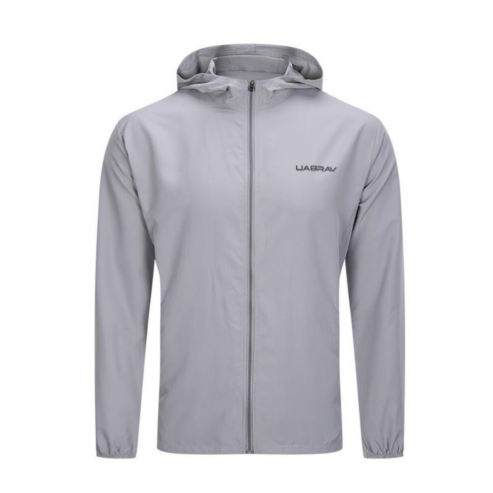 (gray, XL) Scione Autumn And Winter Thin Sports Jacket Men Outdoor Casual Running Hooded Fitness Jacket