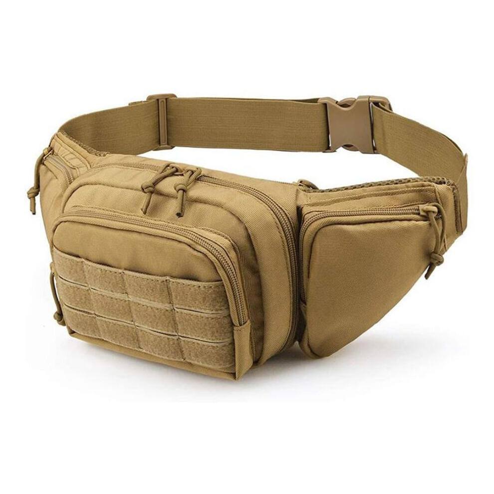 (khaki) Outdoor Tactical Gun Waist Bag Holster Chest Military Combat Camping Sport Hunting Athletic Shoulder Sling Gun Holster Bag X261a