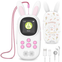 16GB Music MP3 Player for Kids Cute Bunny Kids Music MP3 Player with Bluetooth MP3 & MP4 Players with Speaker MP3 Player with FM Radio R