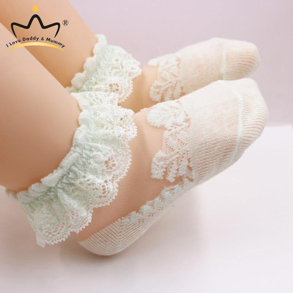 (green, 0-12 months) Summer New Baby Girl Socks Cute Lace Flower Newborn Toddler Socks