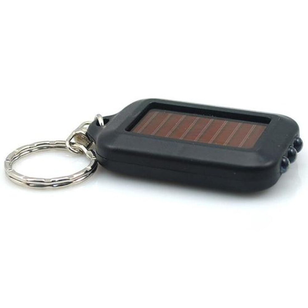 Mini Portable Solar Power 3 LED Light Lamp Keychain Torch Flashlight Keyring