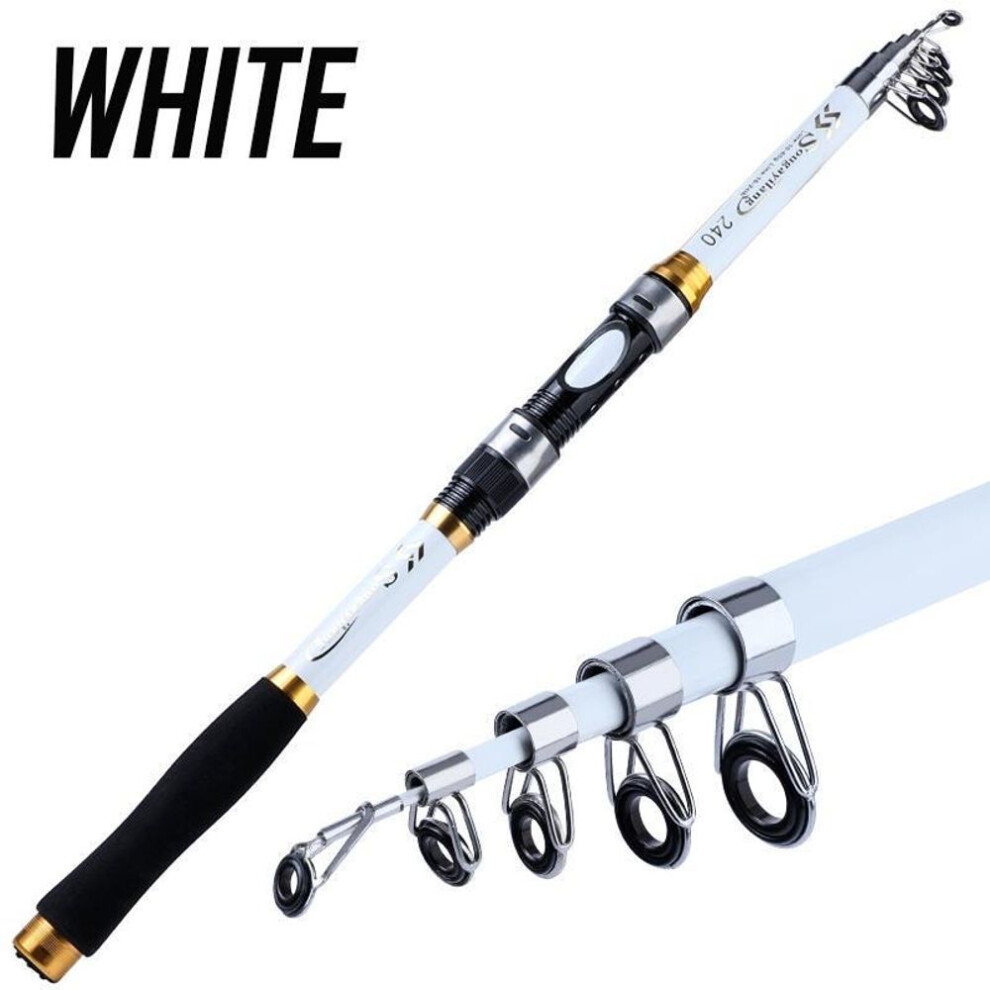 (white, 2.1M) Sougayilang Spinning Fishing Rod Telescopic Fishing Pole Portable For Travel Rod Sea Fishing Tackle Suit Fishing Rod