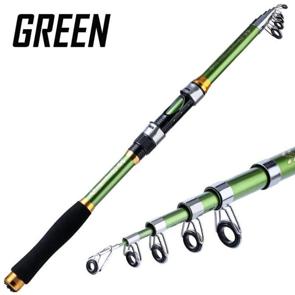 (green, 2.1M) Sougayilang Spinning Fishing Rod Telescopic Fishing Pole Portable For Travel Rod Sea Fishing Tackle Suit Fishing Rod