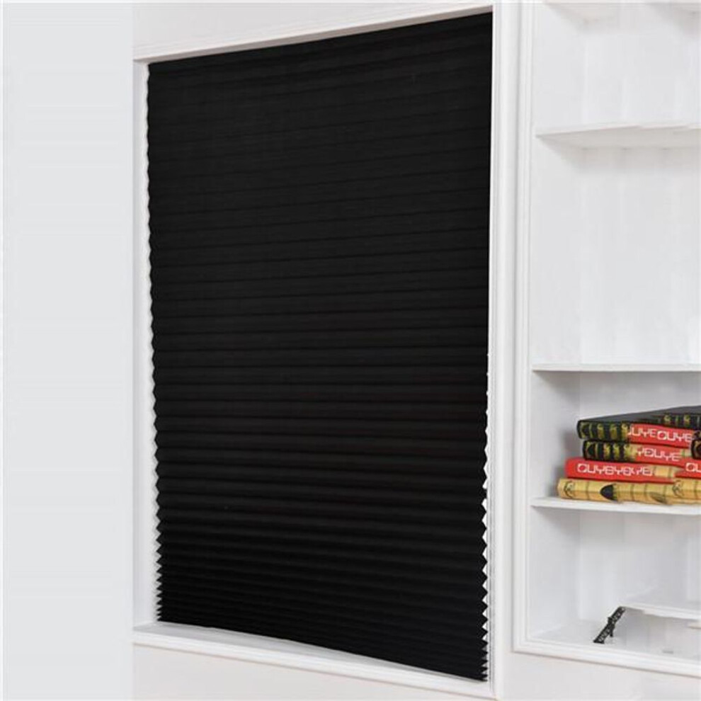 (black, 1.0) Bathroom Balcony Shades Living Room Home Window Door Pleated Blinds Half Blackout Windows Curtains