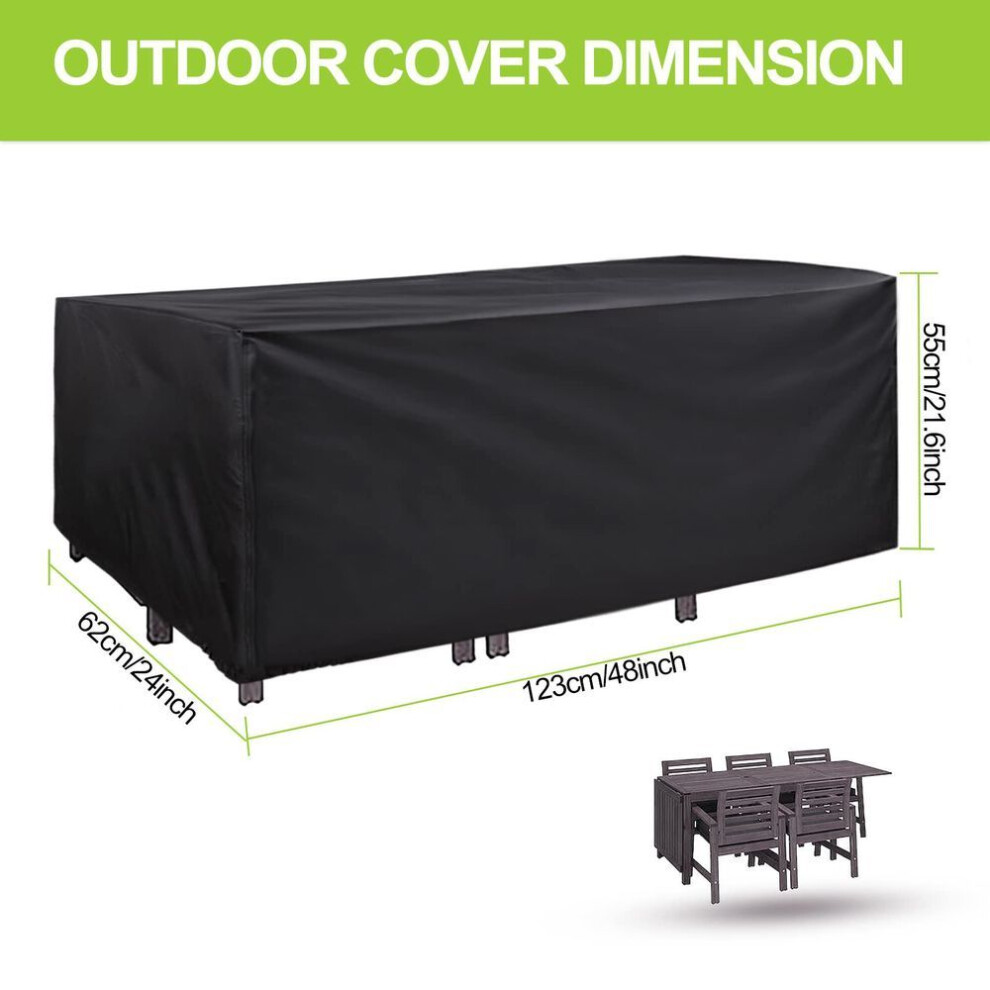 (black, 123x62x55cm) Waterproof Storage Cover Patio Deck Box Cover Outdoor Storage Bench Protector