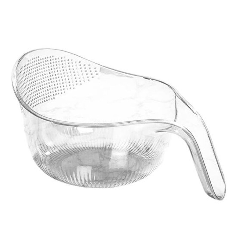 (transparent) Multi-functional Drain Basket with Handle Thick Stable Large Capacity Hollow Transparent Fruit Vegetable Washing Draining Bowl Kitchen Drainage Basket