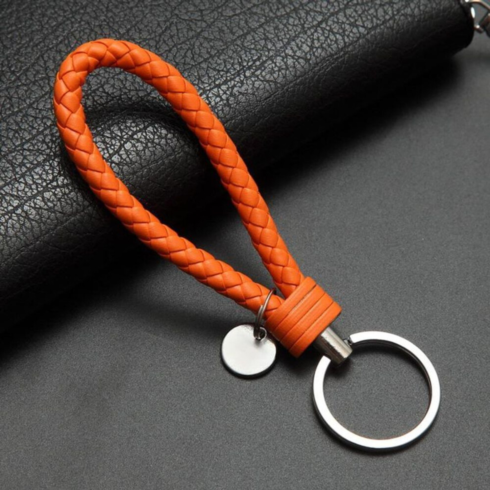 (Other) Fashion Woven Handmade Leather Rope Woven Keychain Metal Key Rings Key Chains Men Or Women Key Holder Key Cover Auto Keyring Gifts