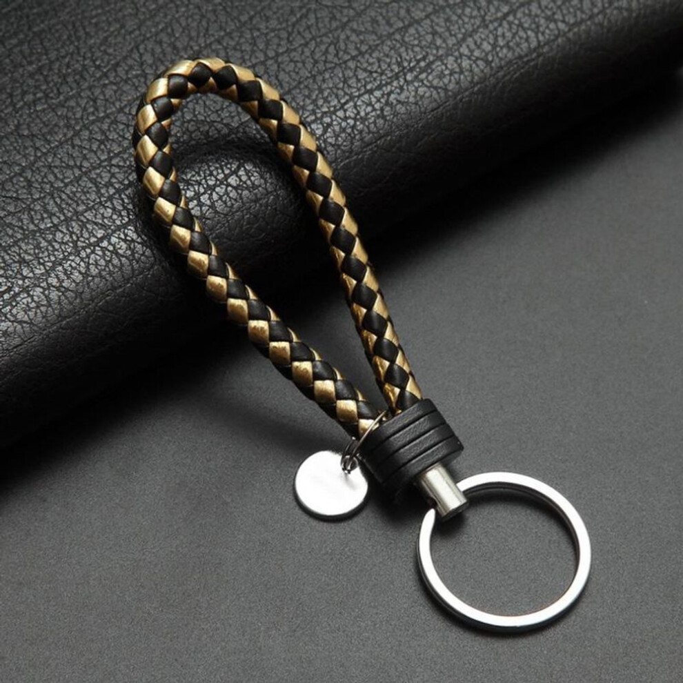(Other) Fashion Woven Handmade Leather Rope Woven Keychain Metal key rings Key Chains Men or Women Key Holder Key Cover Auto Keyring Gifts