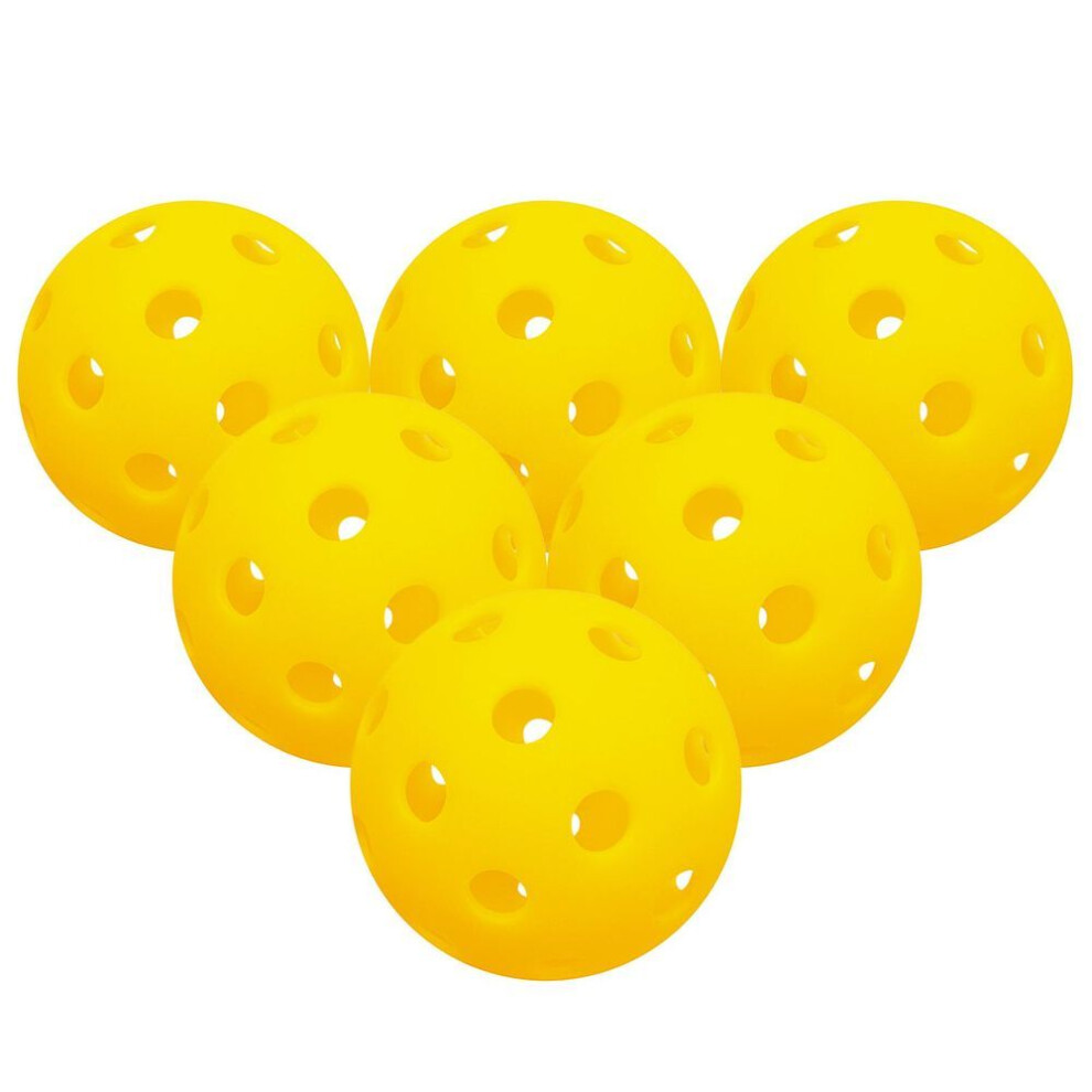 (yellow, 6) 40 Holes Outdoor Pickleball Balls For Outdoor Courts