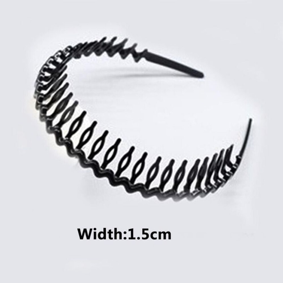 (C) Men&apos;s Metal Sport Headband Headwear Women Elastic Wavy Hairband Hairband Unisex Hair Accessories