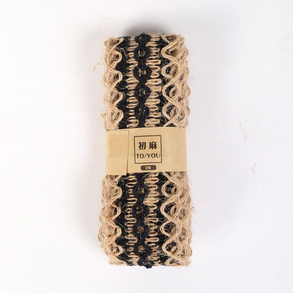 (L) Festival Decoration Crafts Natural Ribbon Jute Burlap Diy Party Supplies Hemp Ribbon Gift 2m/roll
