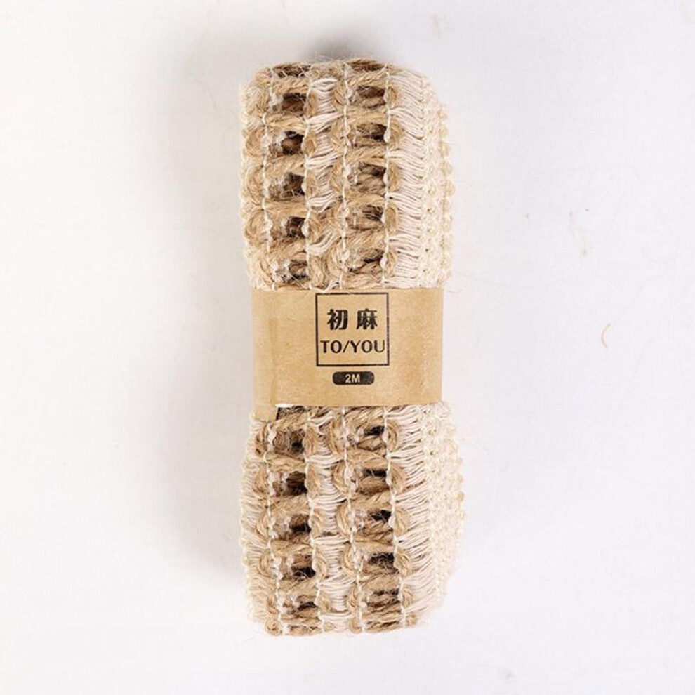 (K) Festival Decoration Crafts Natural Ribbon Jute Burlap Diy Party Supplies Hemp Ribbon Gift 2m/roll