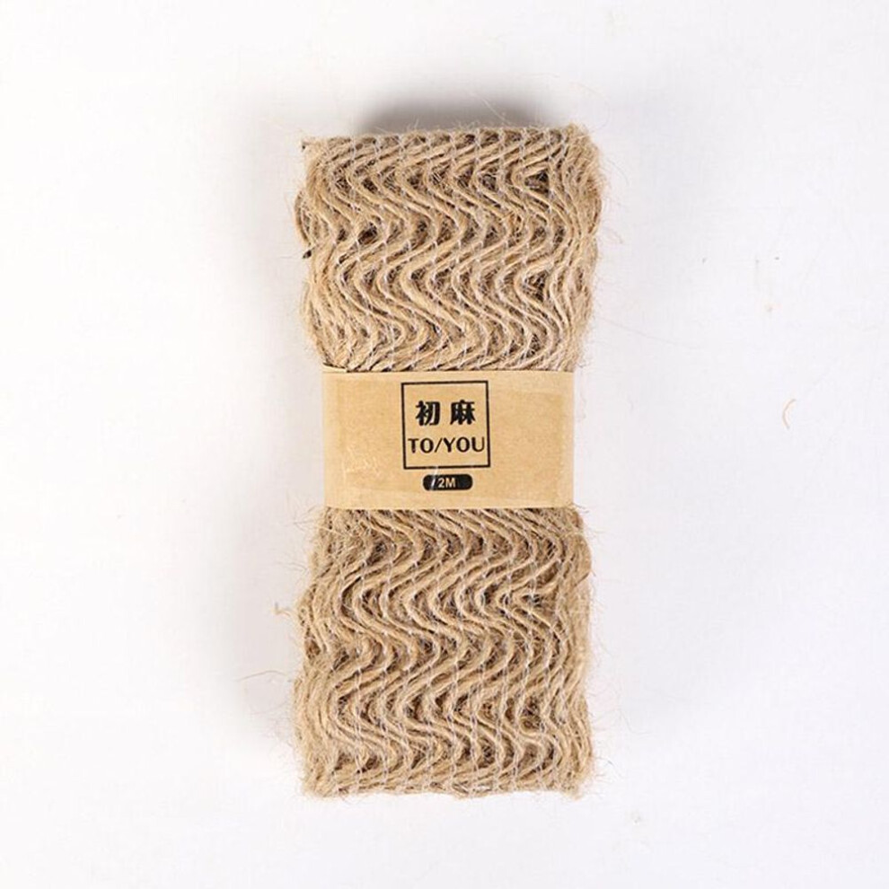 (J) Festival Decoration Crafts Natural Ribbon Jute Burlap Diy Party Supplies Hemp Ribbon Gift 2m/roll