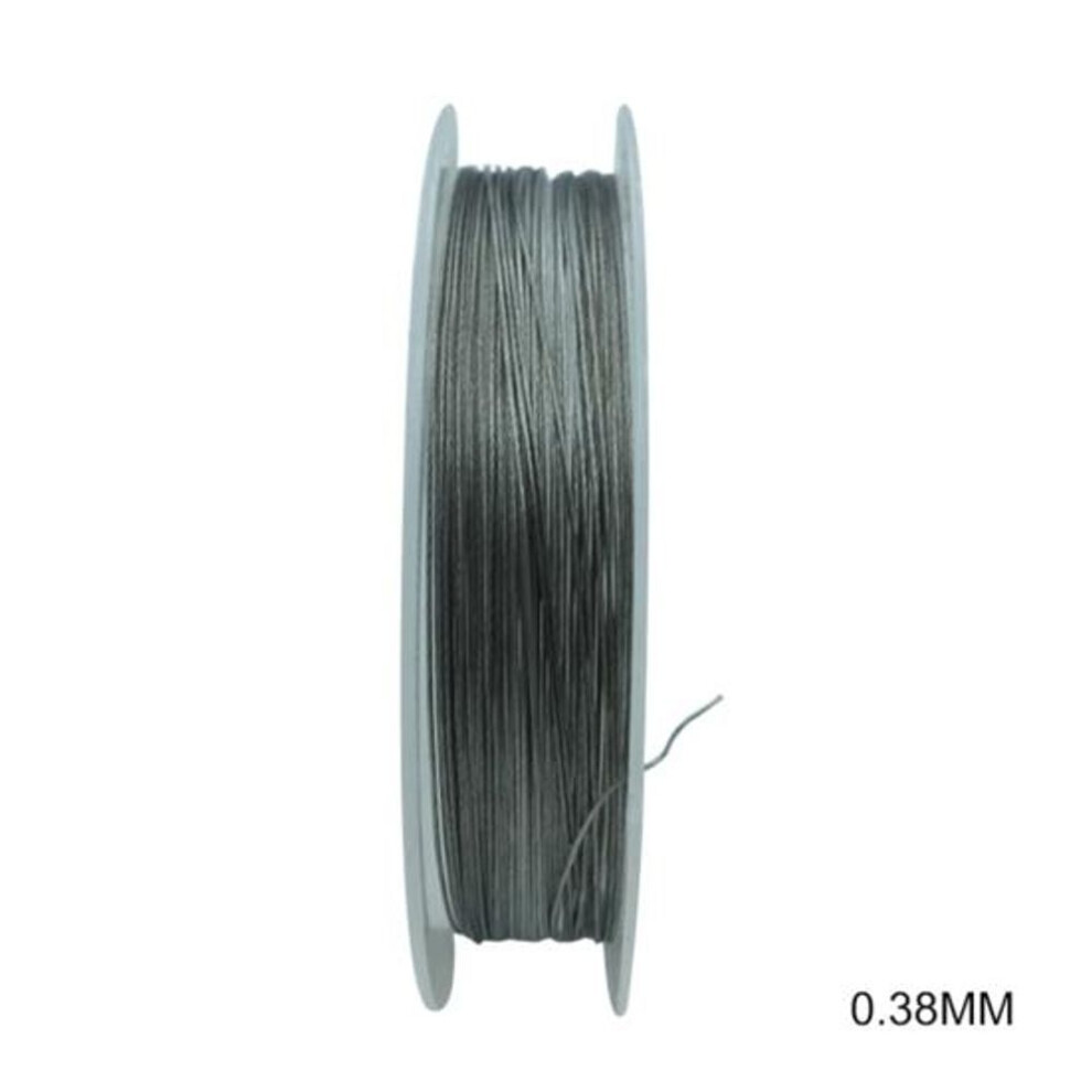 (0.38 mm) Muqzi Sports Accessory 50m 7 Strands Fishing Steel Wire Lines Braided Leader Coating String Trace Rig