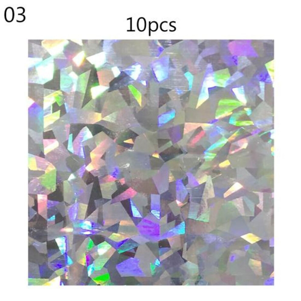 (3) Muqzi Sports Accessory 10pcs Geometry Pattern Holographic Adhesive Tape Film Flash Fishing Lure Sticker