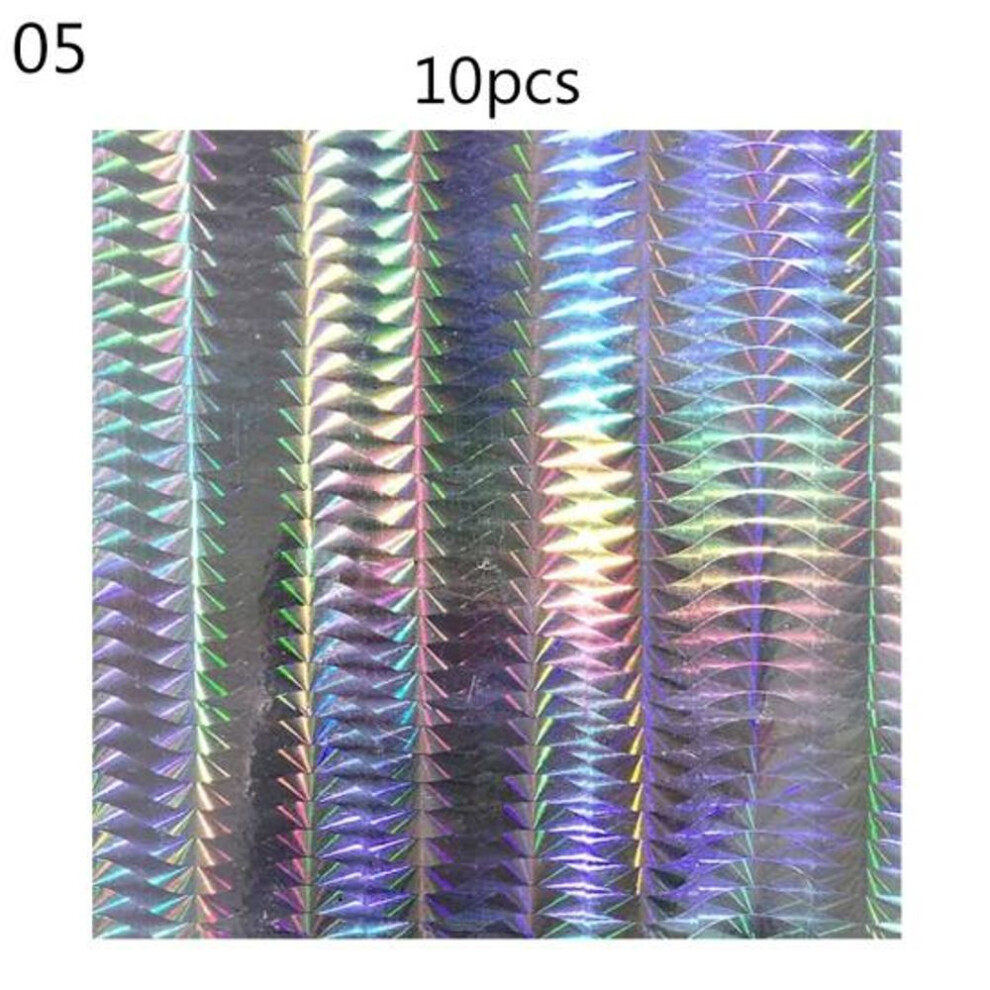 (5) Muqzi Sports Accessory 10pcs Geometry Pattern Holographic Adhesive Tape Film Flash Fishing Lure Sticker