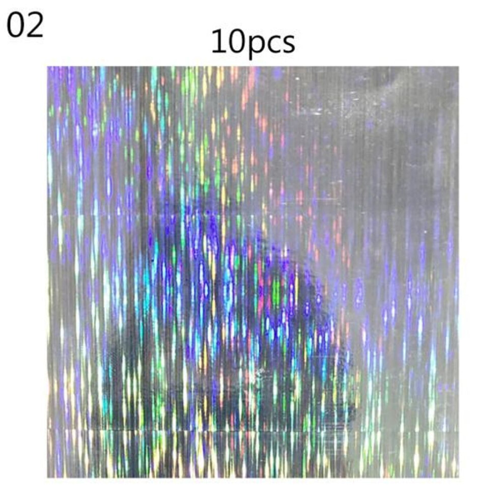 (2) Muqzi Sports Accessory 10pcs Geometry Pattern Holographic Adhesive Tape Film Flash Fishing Lure Sticker