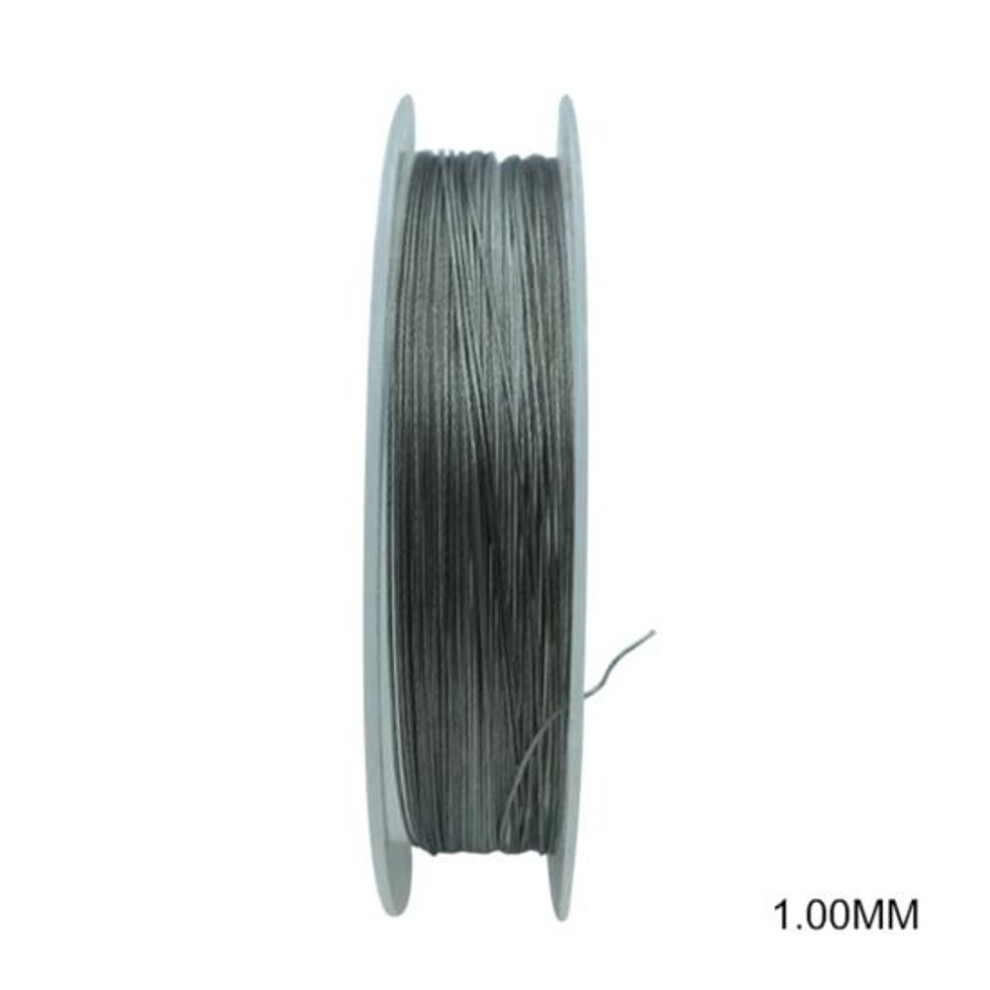 (1.00 mm) Muqzi Sports Accessory 50m 7 Strands Fishing Steel Wire Lines Braided Leader Coating String Trace Rig