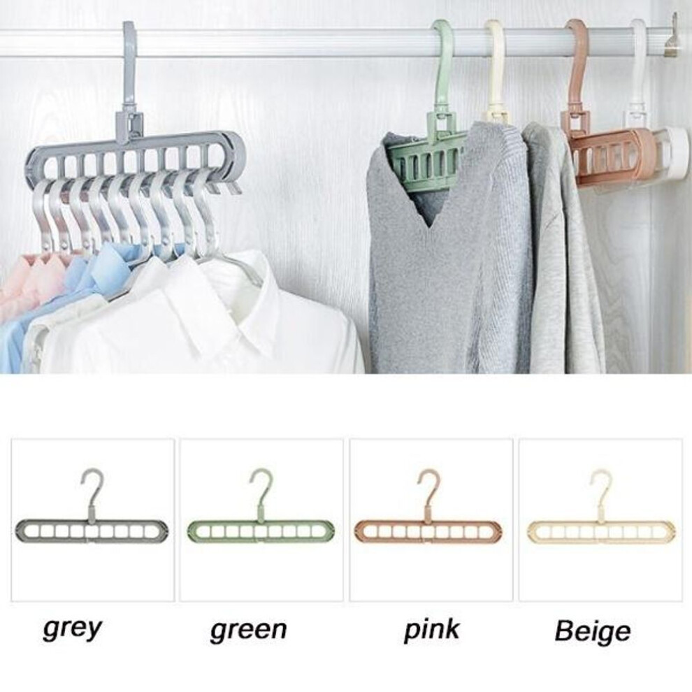 (beige) 1pc Multi-port Support Circle Clothes Hanger Clothes Drying Rack Multifunction Scarf Clothes Hangers