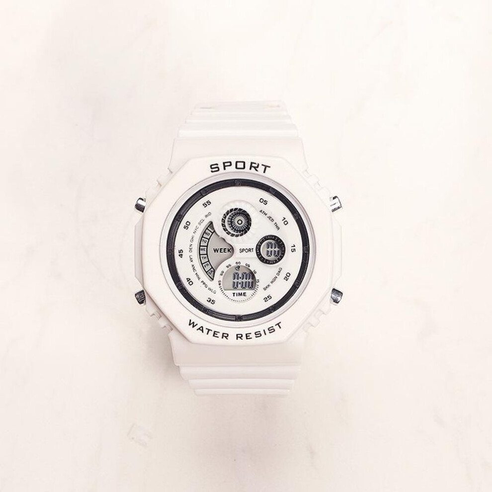 (white) Kids Sport Watches Waterproof Electronic Wristwatch Children Digital Watch for Boys Girls