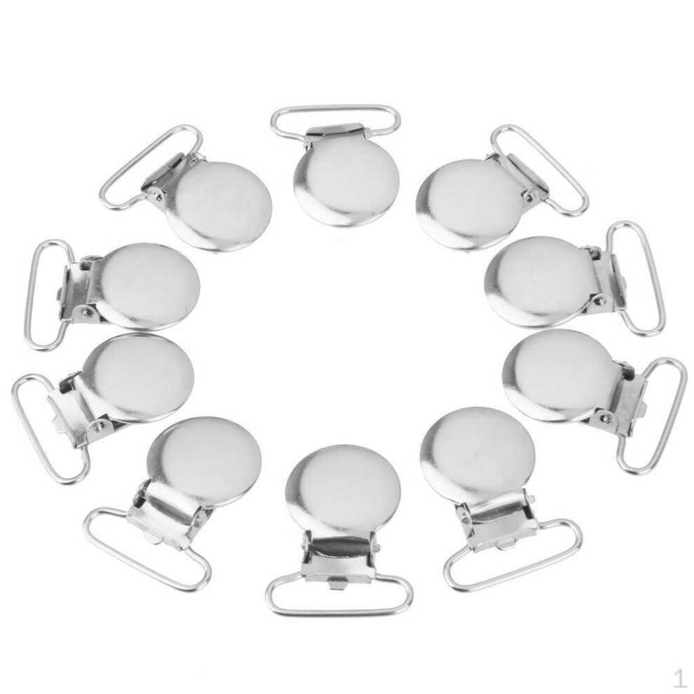 10pcs Round Suspender Bib Pacifier Clip Buckle Ribbon Sewing 1inch