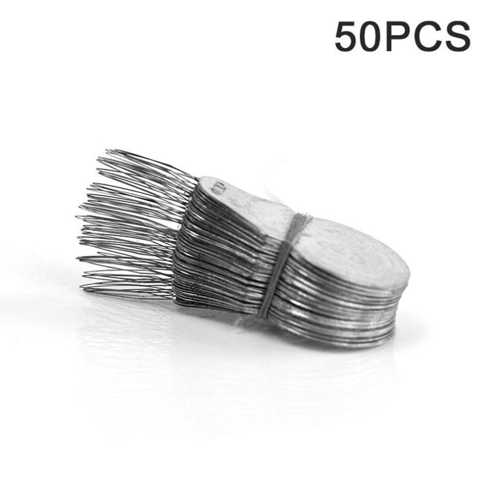 (A) 50pcs Bow Wire Needle Threader Stitch Insertion Machine Hand Sewing Thread Tool