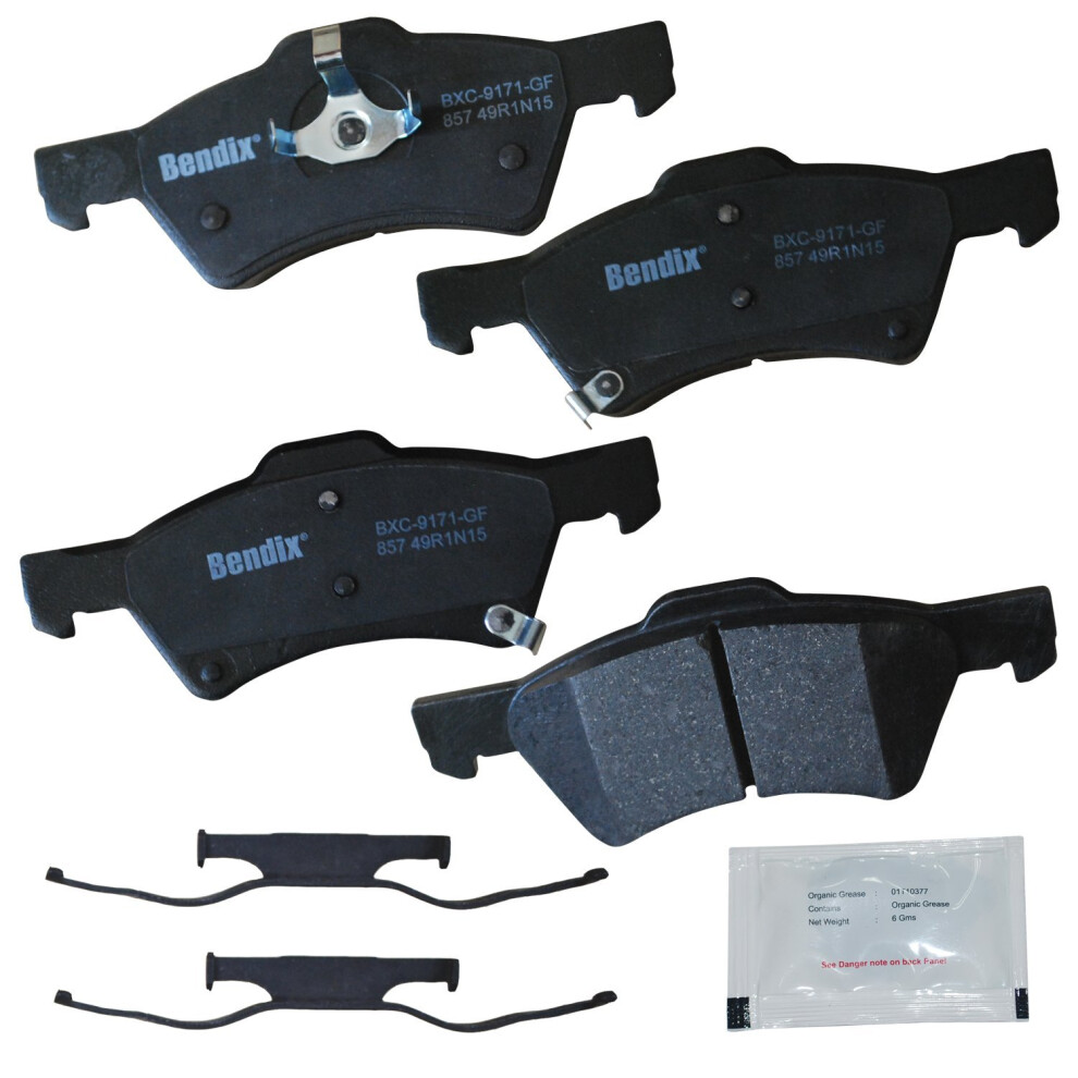 Bendix Priority1 Cfc857 Ceramic Front Brake Pads For Chrysler Town & Country 2007-2001 Voyager 2003 Voyager 2008-2005 Dodge Caravan 2007-2001 Gran 887243240246