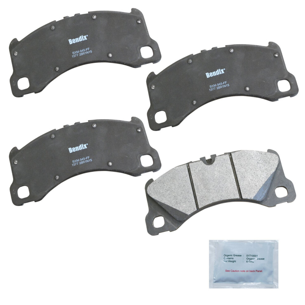 Bendix Priority1 Cfm1577 Semi-Metallic Front Brake Pads For Porsche Cayenne 2015-2013 Cayenne 2018-2017 Macan 2018-2016 Macan 2023-2021 Panamera 2 887243215657
