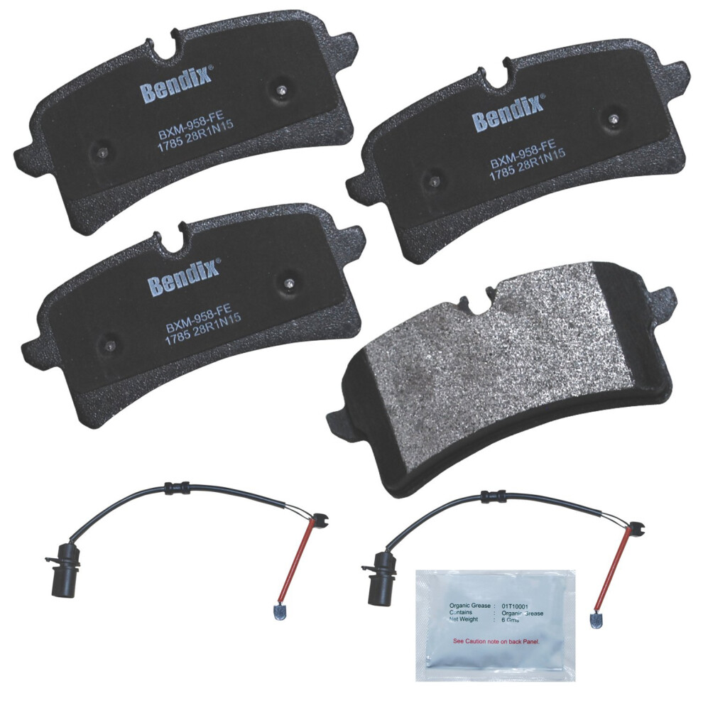 Bendix Priority1 Cfm1785 Semi-Metallic Rear Brake Pads For Audi A8 Quattro 2015 Rs7 2015 Rs7 2018-2017 S8 2018-2017 Porsche Macan 2018-2015 Macan 887243216531