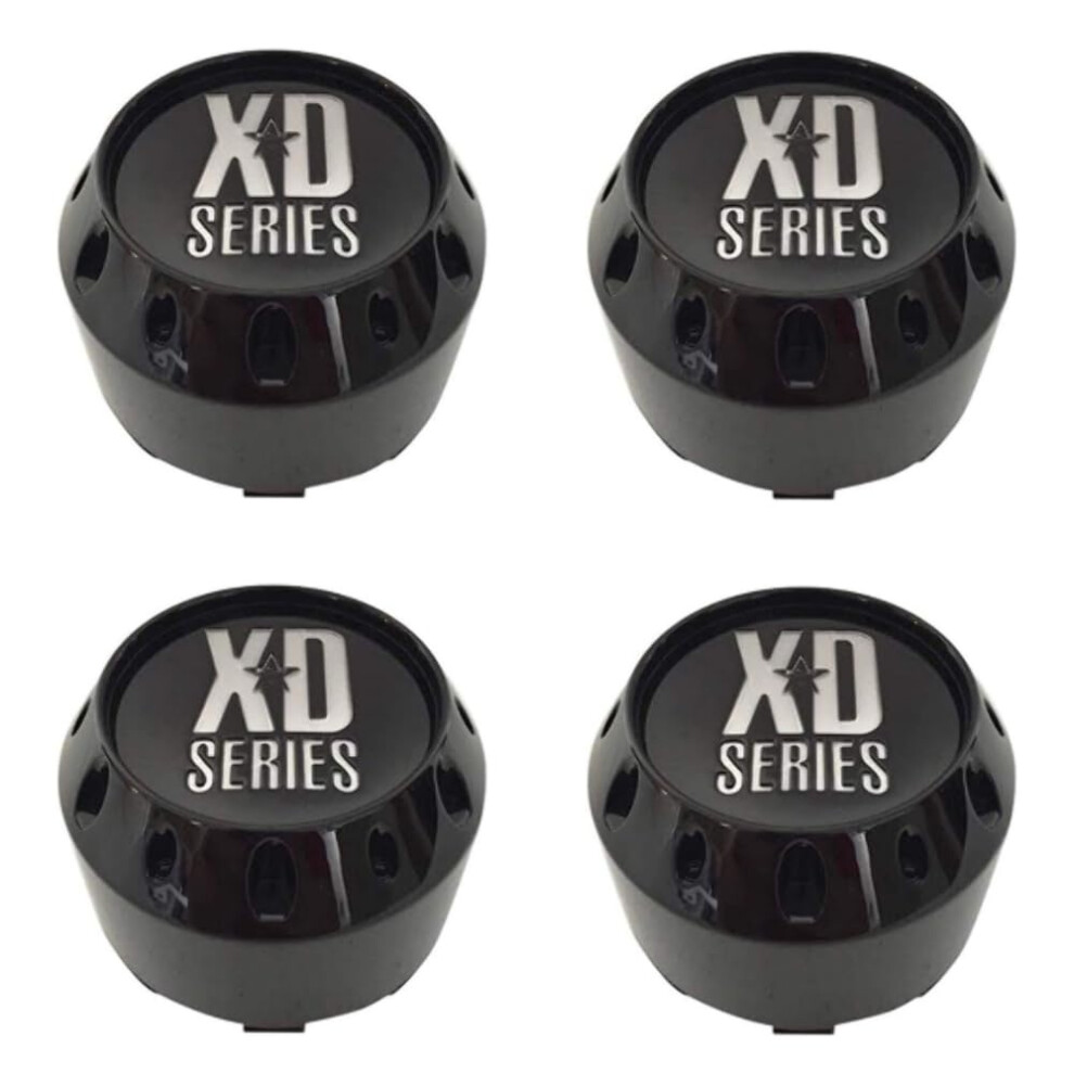 4 Pack Kmc Xd Series 464K106gb Gloss 6 Lug Center Caps Black 791512691533