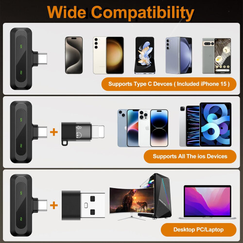 Wireless Lavalier Microphone for iPhone, iPad, Android 1