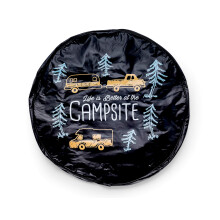 Camco Life is Better at Campsite 27 Vinylhoes met elastische zoom - Duurzaam ontwerp houdt vuil, regen en zon weg van uw reserveband 53292