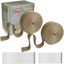 Ledaut 2 Roll 2 """" x 50 'titanavgasvrme Wrap Roll fr motorcykelfiberglasvrmeband med rostfria band