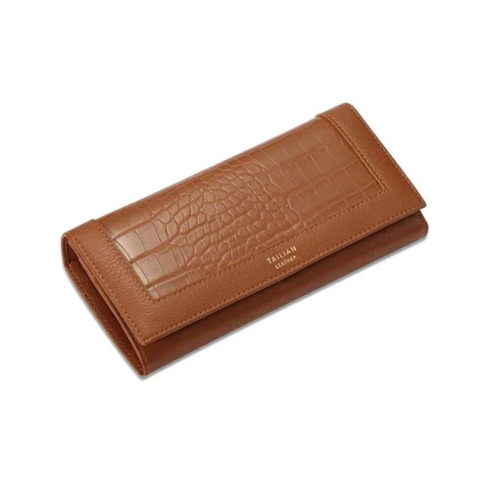 (brown) Luxury Women&apos;s Wallets Designer Long Wallet Female Leather Purse ID Card Holder Women Purses Ladies Clutch Phone Carteiras