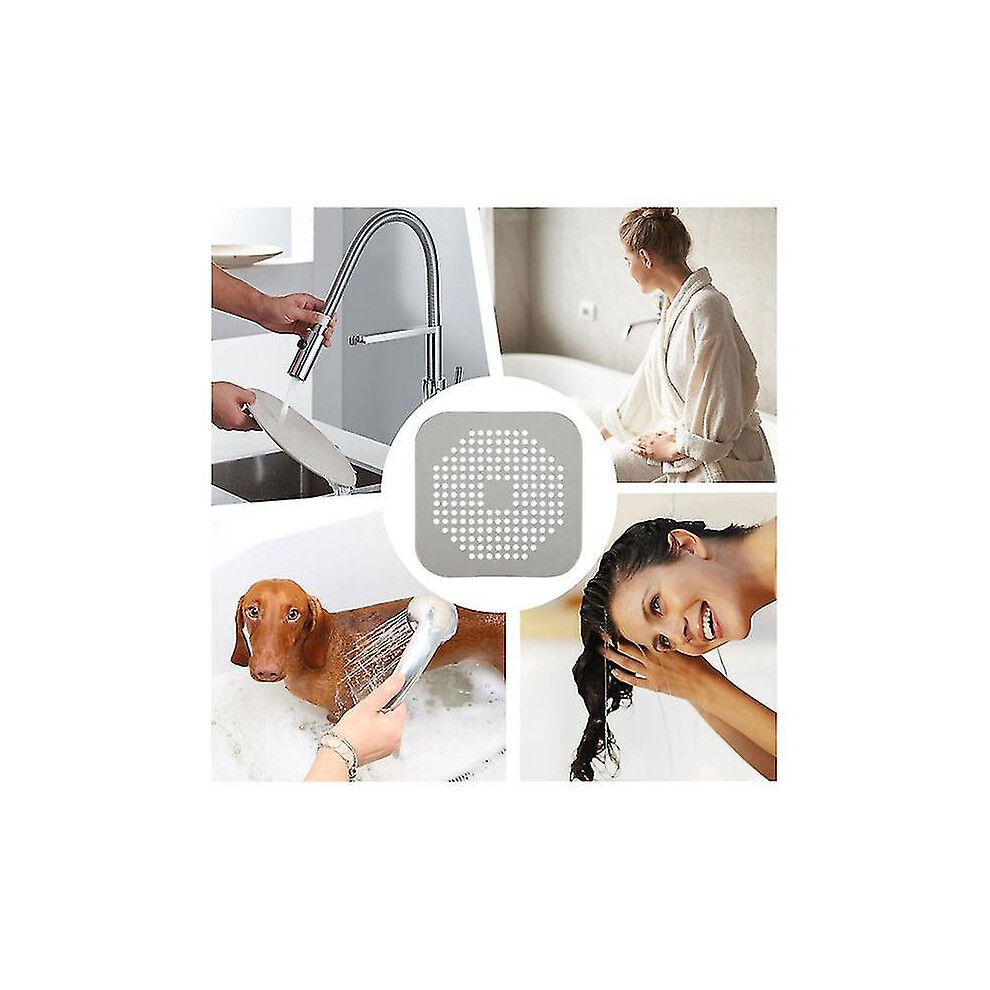 (Grey) 5pcs/set Anti-clogging Filter Bathroom Drain Floor Sink Strainer Kitchen