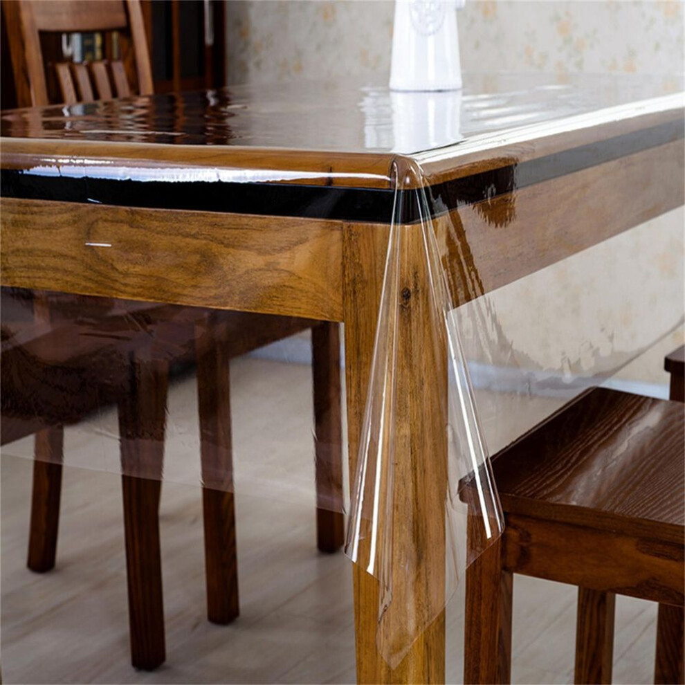 (as the picture, 137x182cm) Home Clear Vinyl Tablecloth Protector Waterproof/oil-proof Easy Clean Plastic Transparent Sheet Table Cover (rectangular 48 X 60inch)